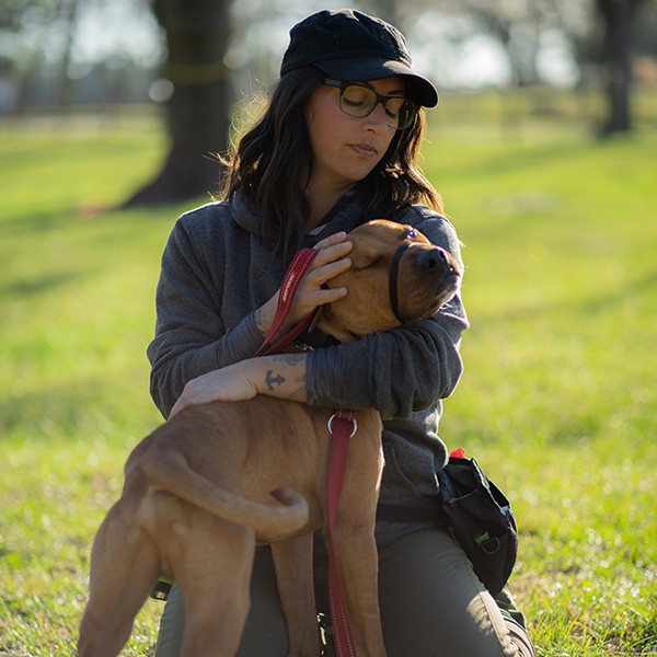 Heela Homman with Reggie at Canine Center